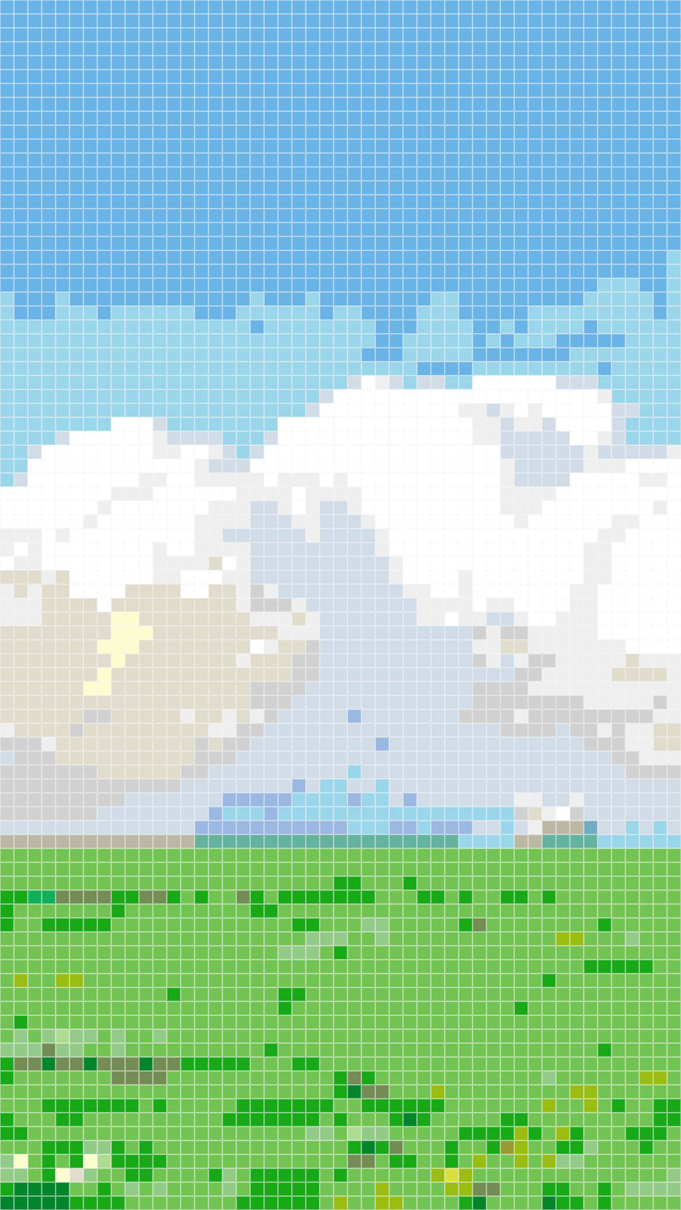 Fluffy White Dog & Dreamy Cloudy Sky