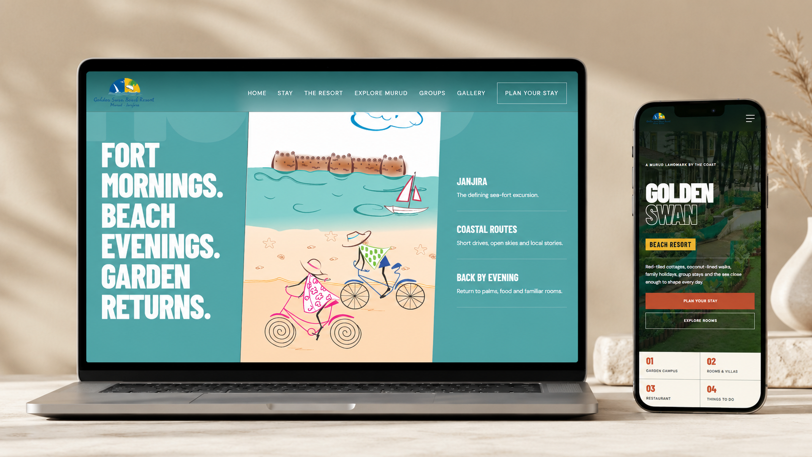 Golden Swan Beach Resort website project