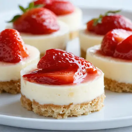 Irresistible White Chocolate Strawberry Cheesecake Bite Sizes