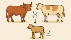 Diagram istilah pemuliaan ternak dan hubungan genetika seleksi serta persilangan