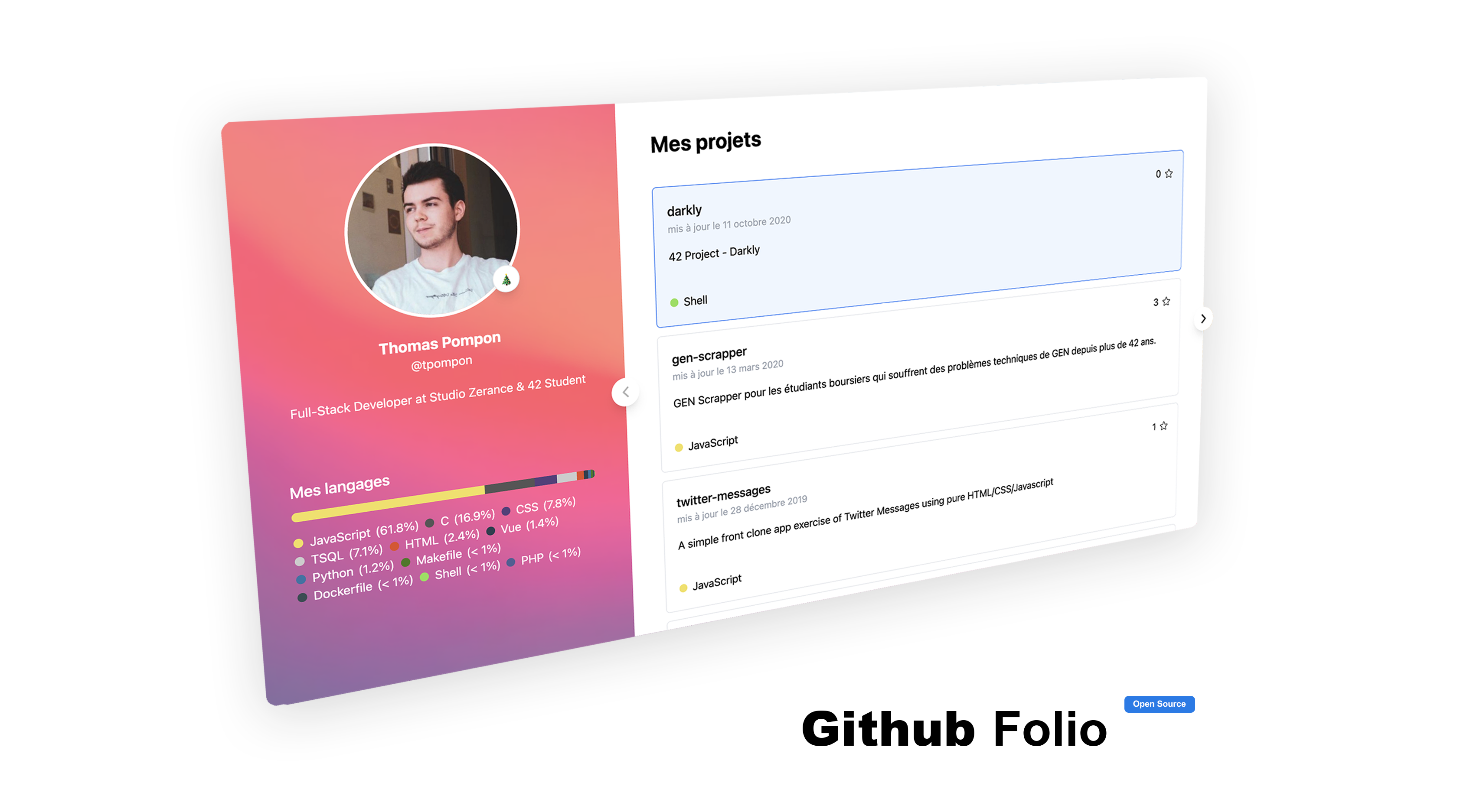 Github Folio example