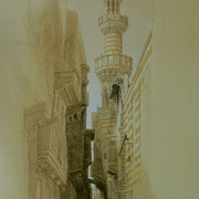 David-Roberts-Minaret-Of-The-Mosque-El-Rhamree