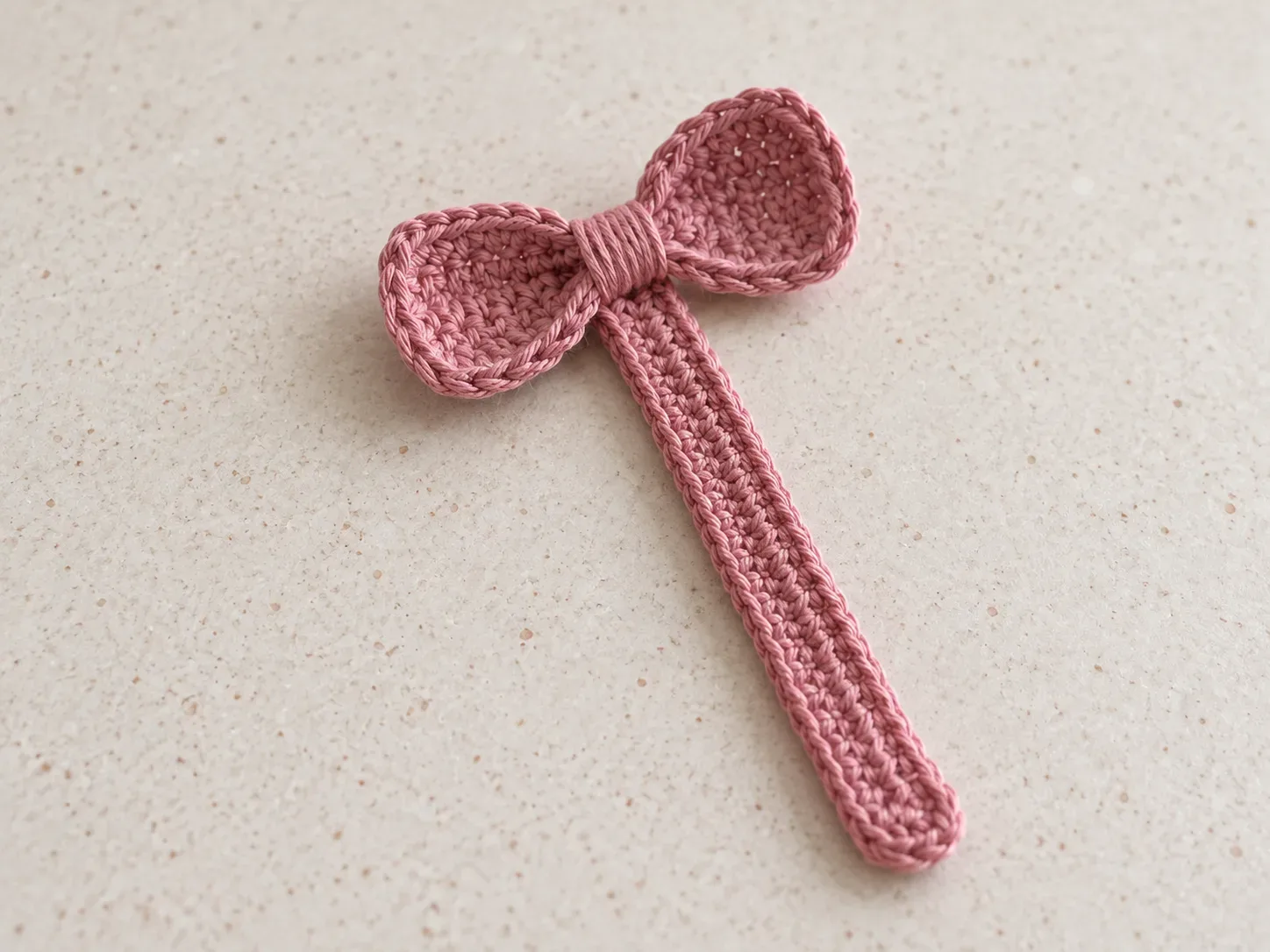 Crochet Bow Bookmark finished crochet project