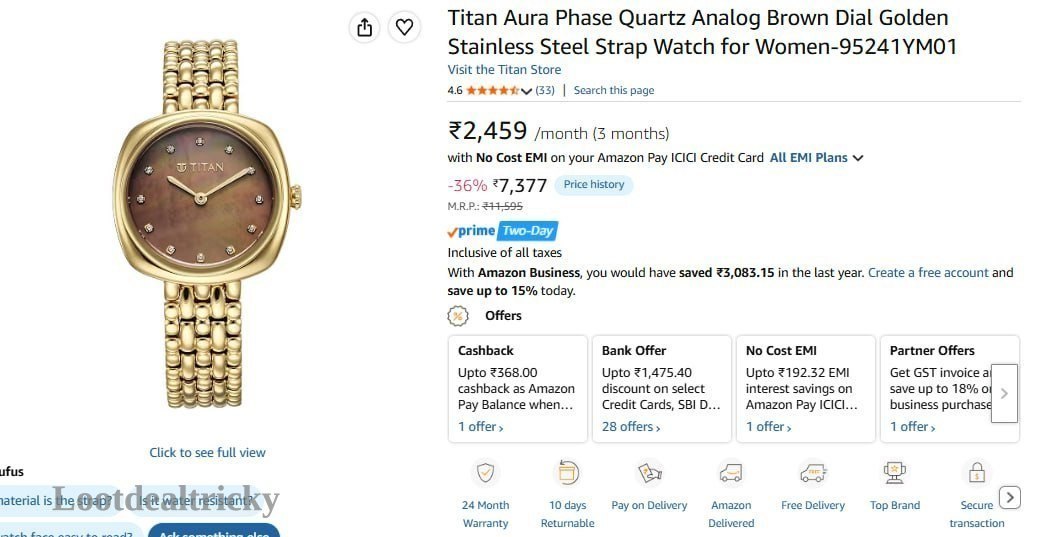 Titan Aura Watch Offer Image