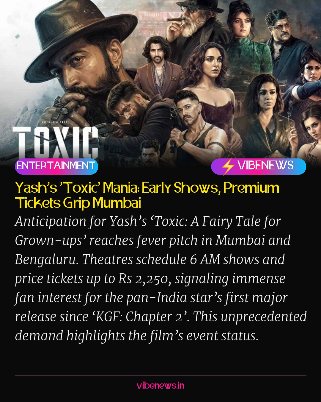 Yash’s ‘Toxic’ Mania: Early Shows, Premium Tickets Grip Mumbai