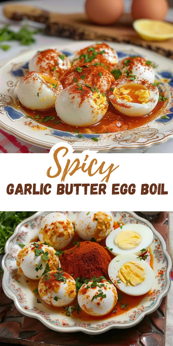 Spicy Egg Boil Recipe with Garlic Butter Sauce