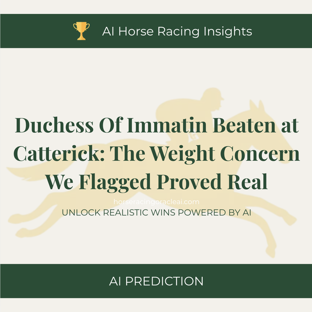 Duchess Of Immatin Beaten at Catterick — The Weight Concern We Flagged Proved Real