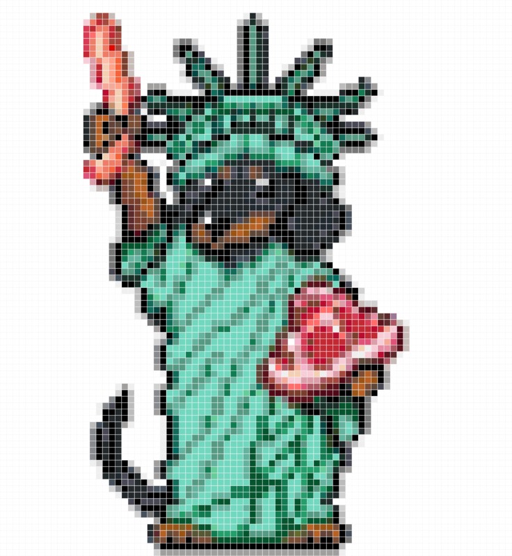 Statue of Liberty Dachshund Perler Pattern
