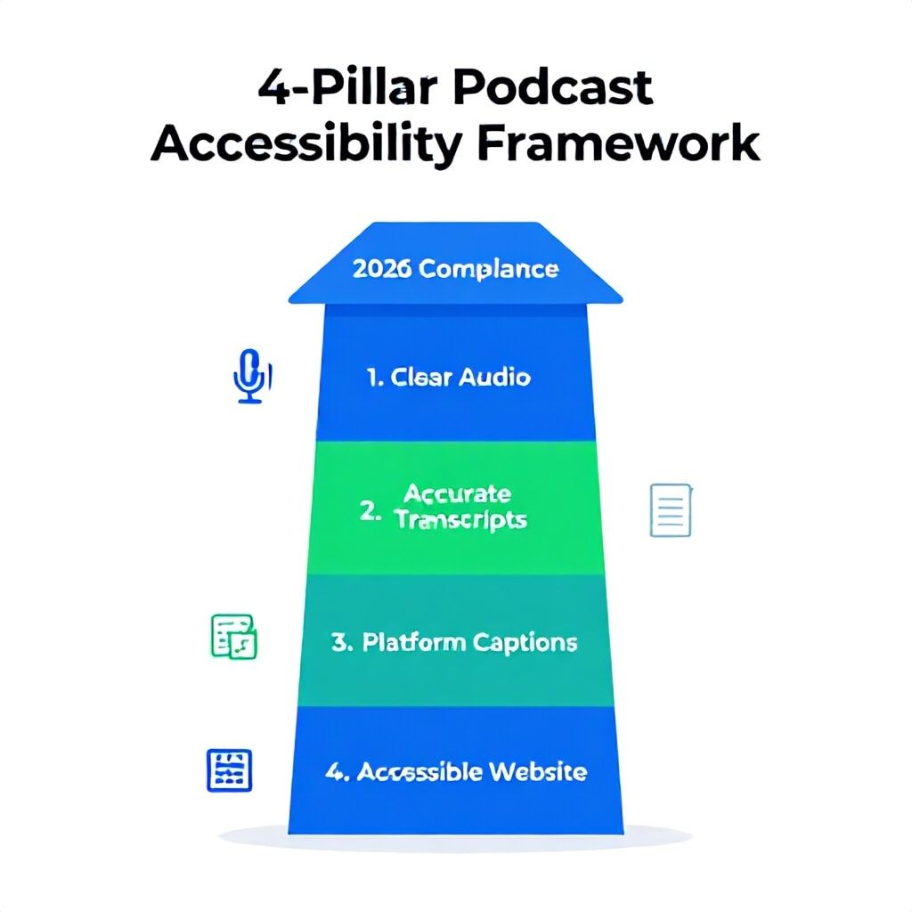 Infographic: The 4-Pillar Podcast Accessibility Framework for 2026 Compliance