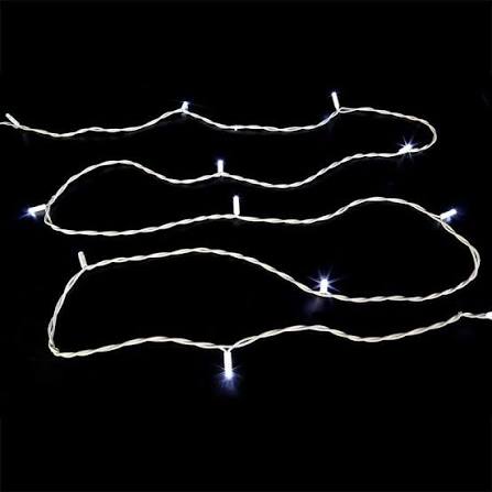 Décoration lumineuse de plafond 2 × 10 m, 8 lignes – Blanc