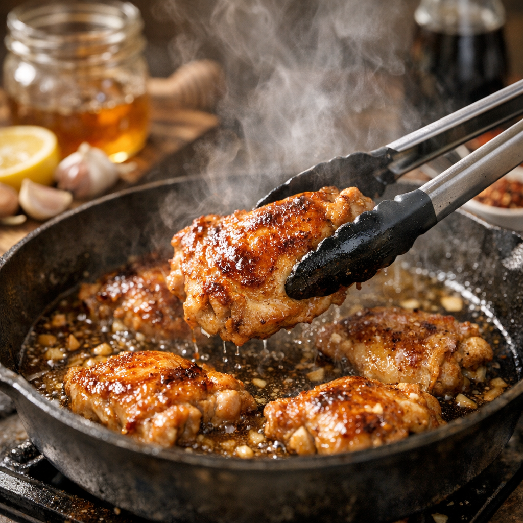 one pan honey garlic chicken thighs ingredients