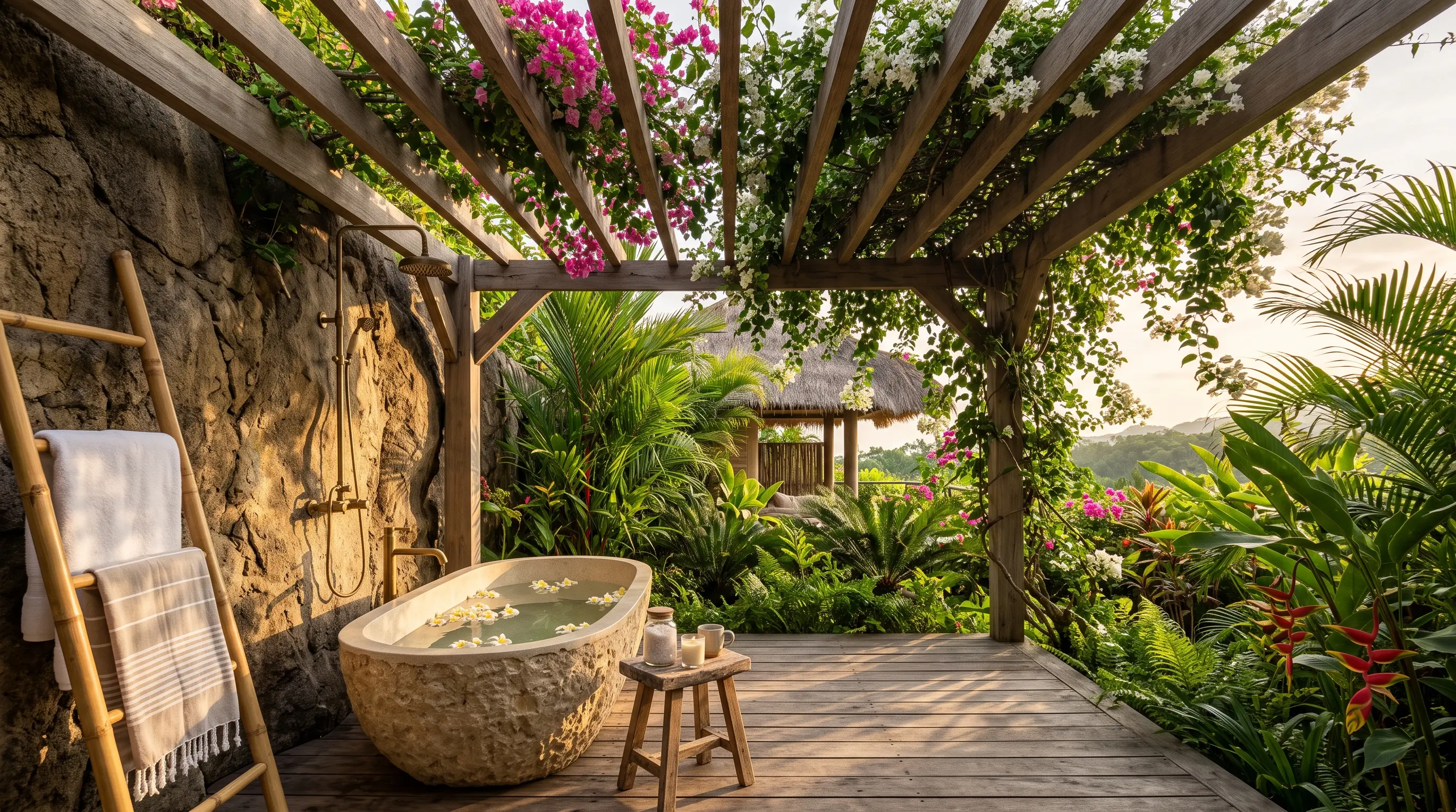Pergolas with Trailing Canopy Vines