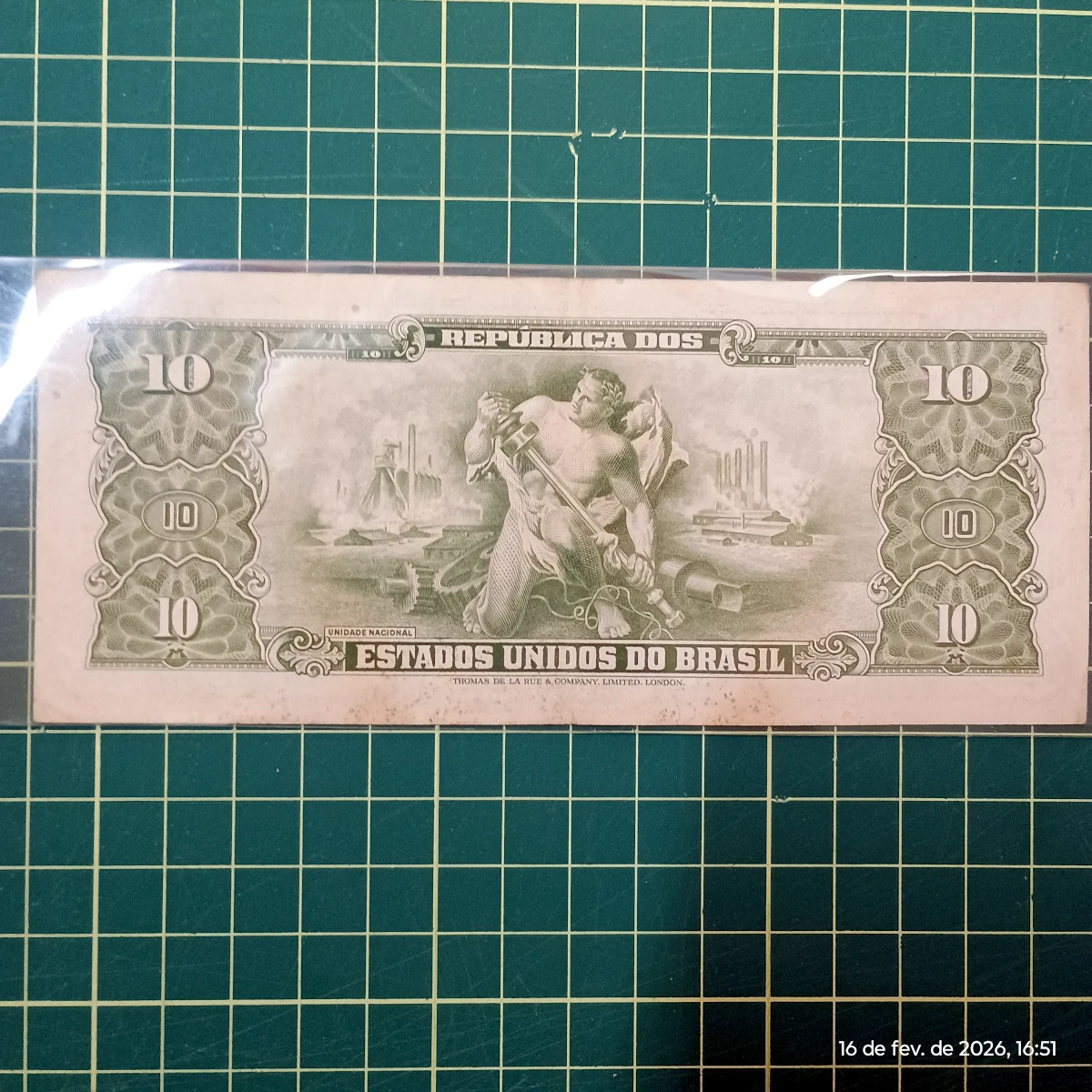 Cédula Carimbada 1 Centavo de Cruzeiro Novo de 1967 com Numeração Trinaria - Foto 2