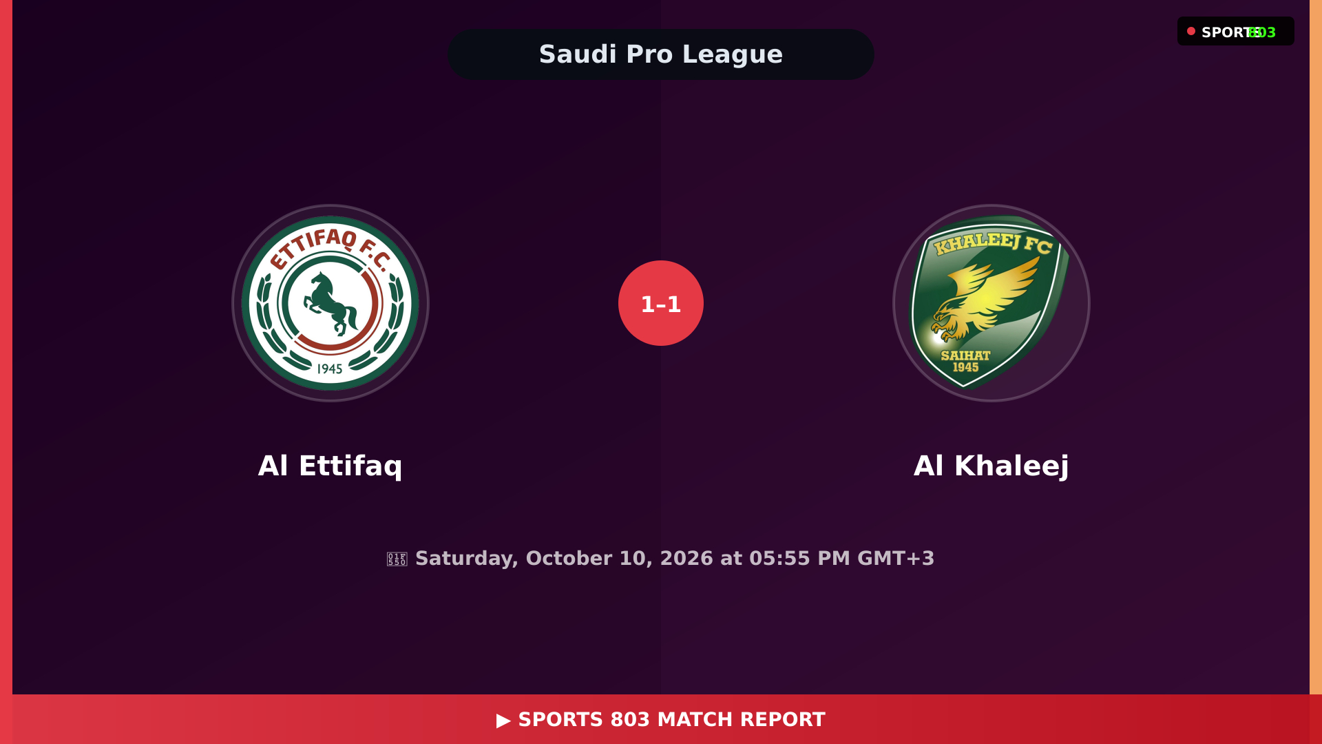 Al Ettifaq vs Al Khaleej – Highlights & Replay | Sports 803