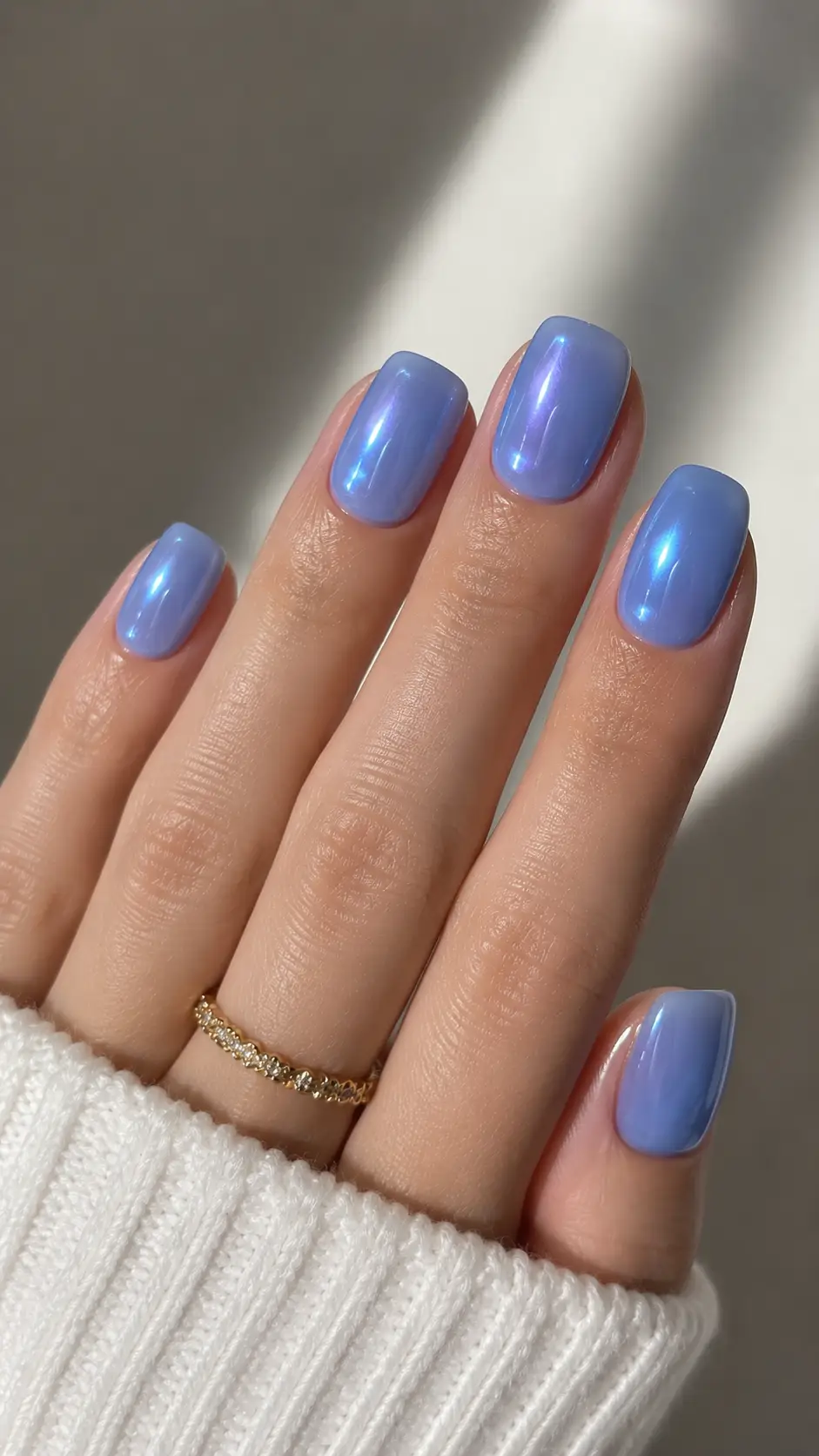 2. Cornflower Blue Glazed Jelly Squoval Nails