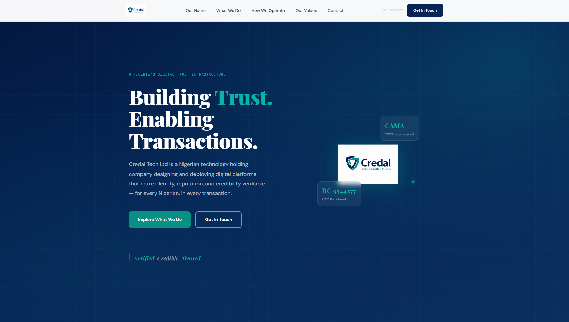 Screenshot of credal.tech