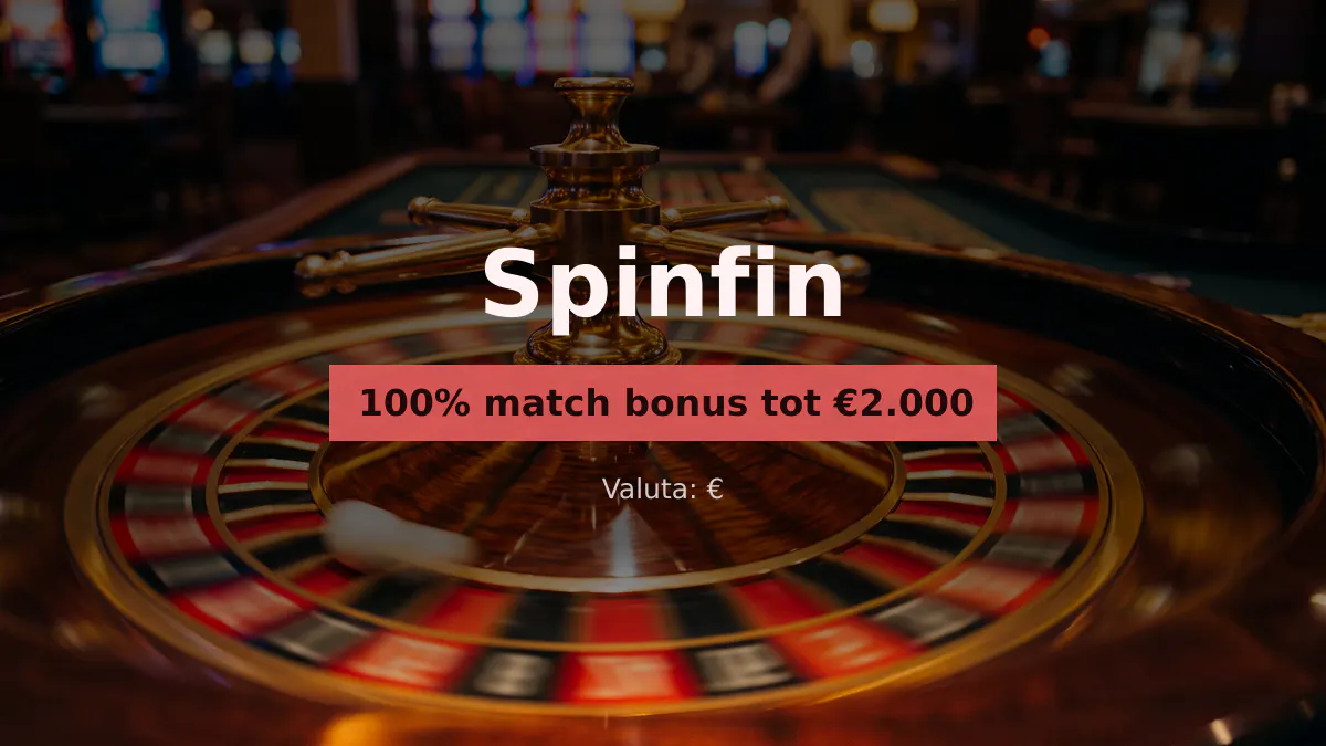 Spinfin casino — welkomstbonus 100% match bonus tot €2.000 + 150 FS, betalingen: Visa, Mastercard, Skrill, Neteller, Paysafecard