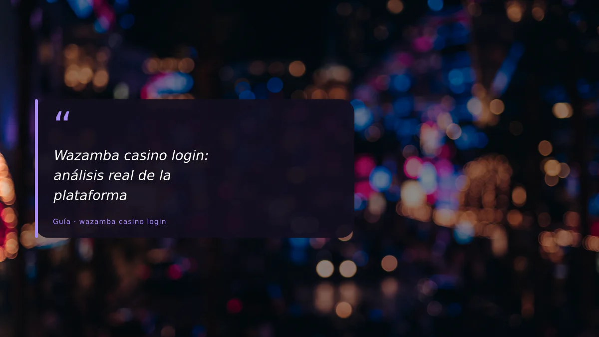 Wazamba casino login: análisis real de la plataforma