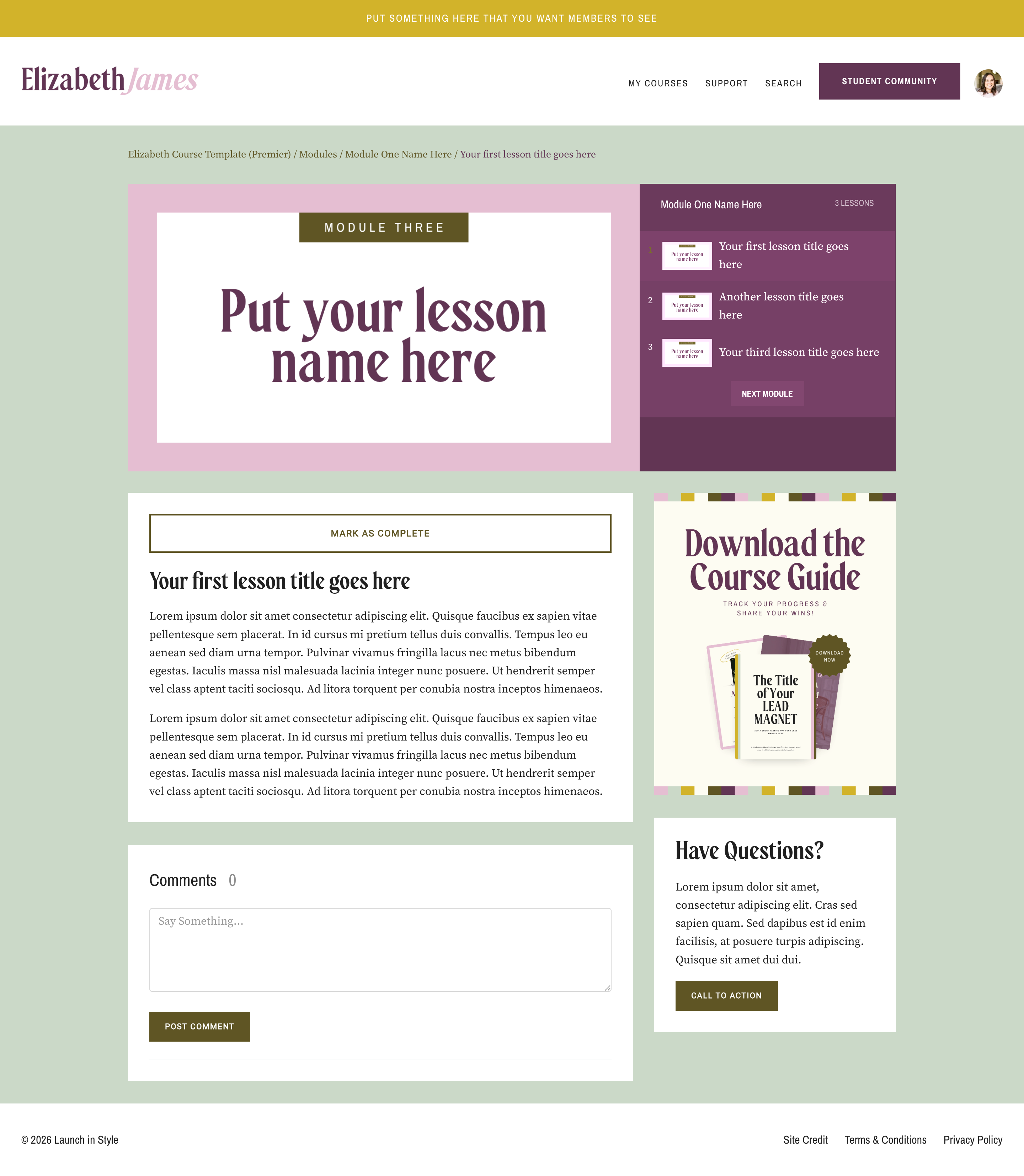 Elizabeth Course Template Lesson Page