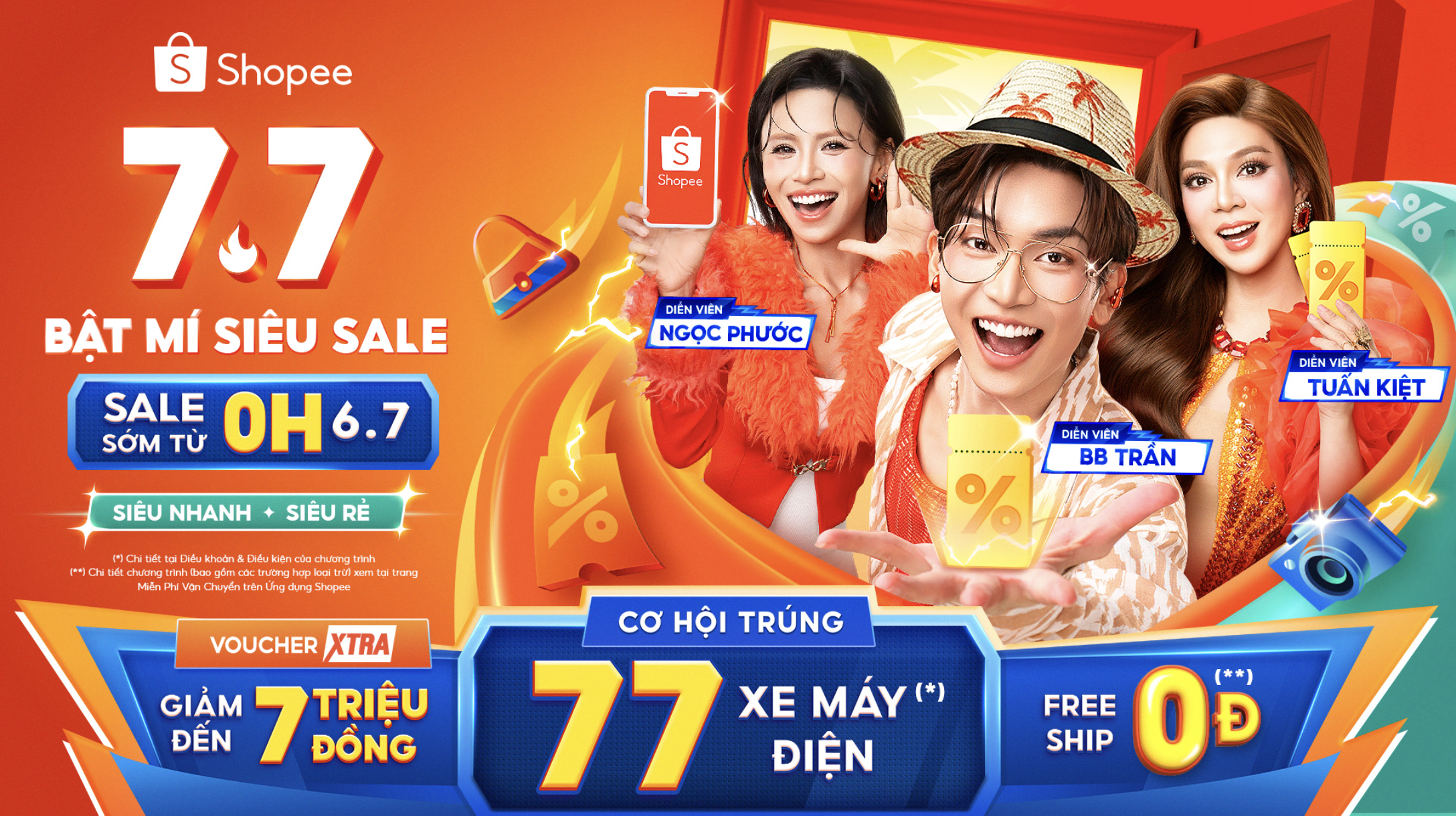 Shopee 7.7 Siêu Sale Đón Hè – Voucher Xtra đến 7 Triệu