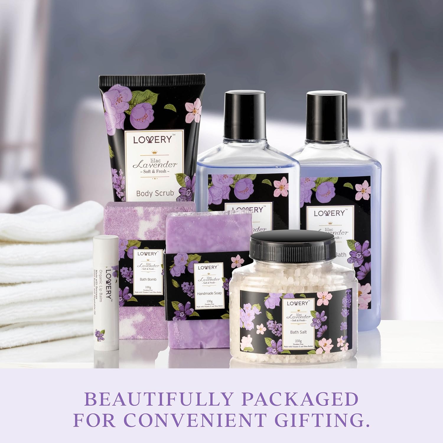 Mother's Day Lavender Lilac Spa Gift Basket for Mom