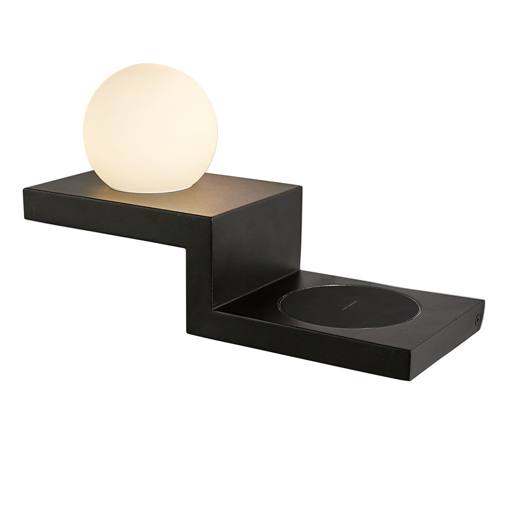 Applique LED Zanzibar 6 W 470 lm 3000 K avec chargeur à induction – Noir