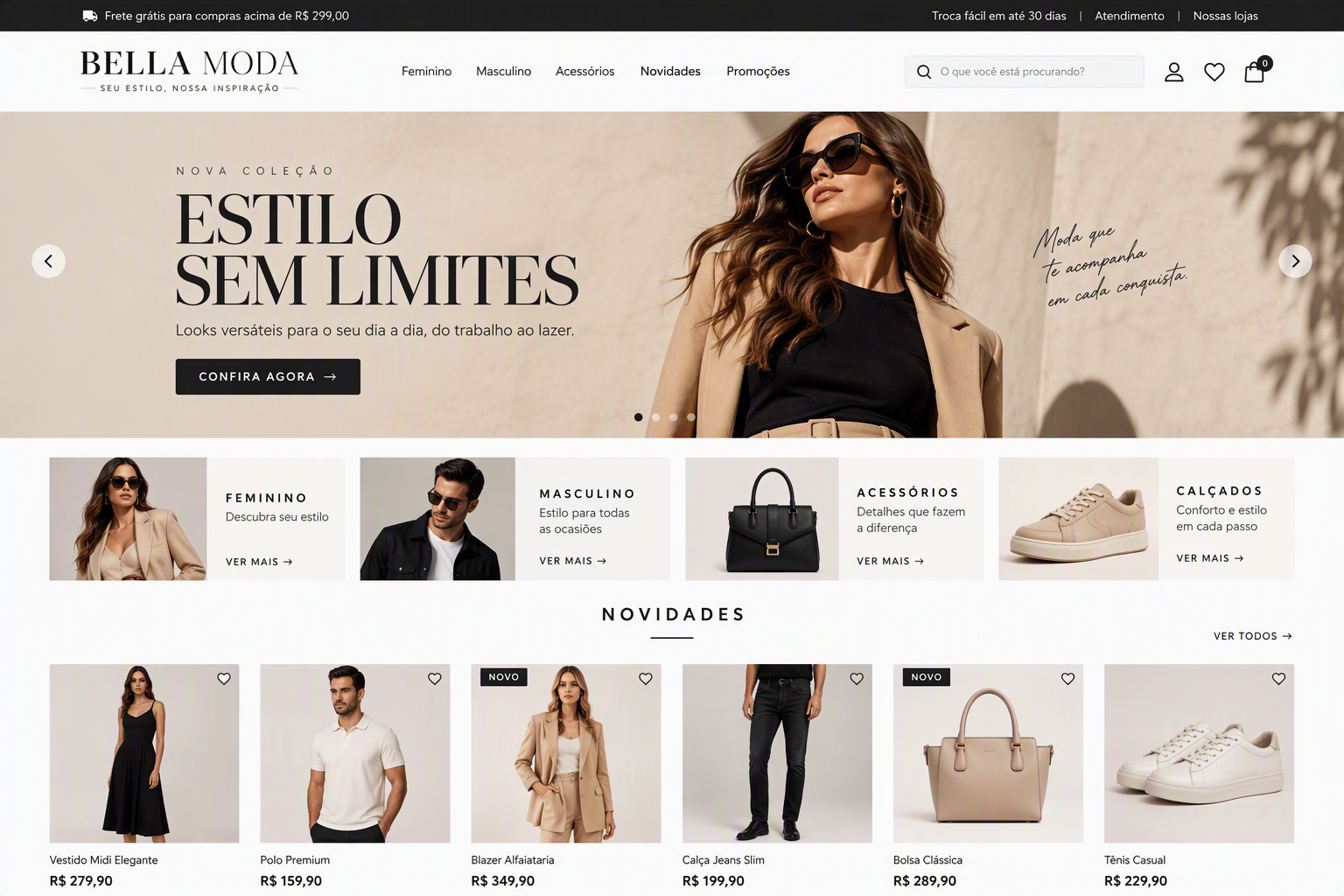 Website para E-commerce de Moda
