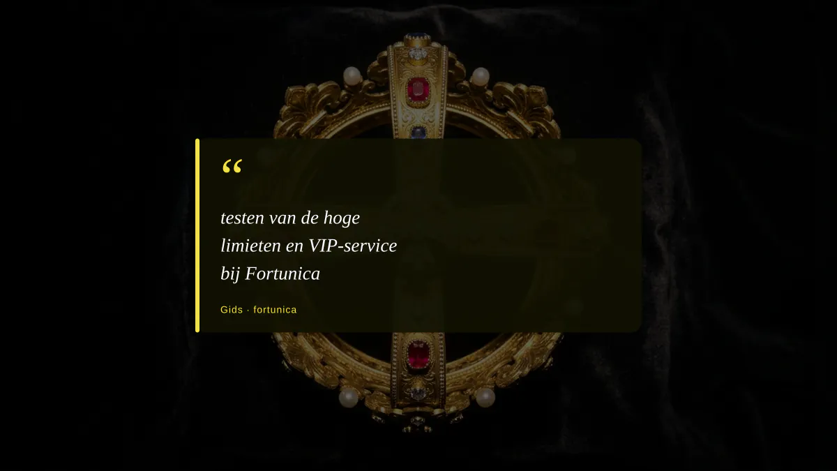 testen van de hoge limieten en VIP-service bij Fortunica