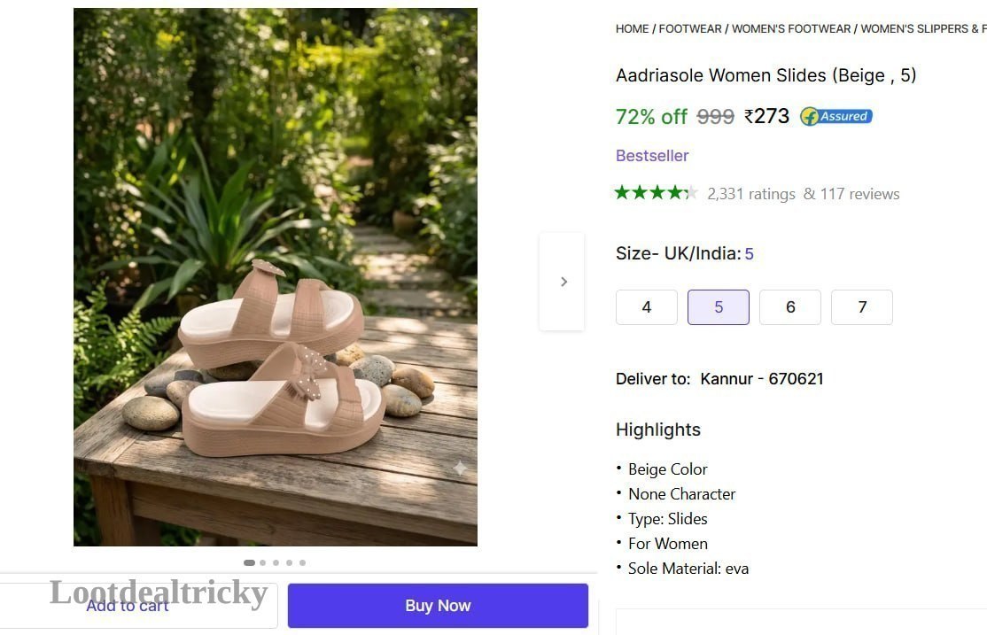   women S Slides – Just ₹273 | Top Unbeatable Deal