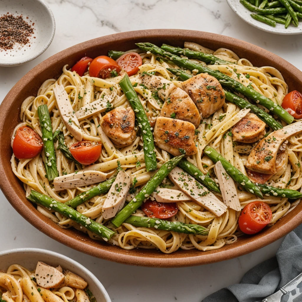 Classic Pasta with Chicken and Asparagus