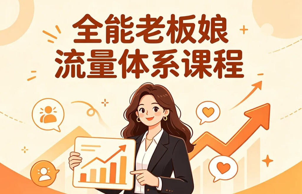全能老板娘流量体系课程，3天学会短视频吸引力+私域矩阵