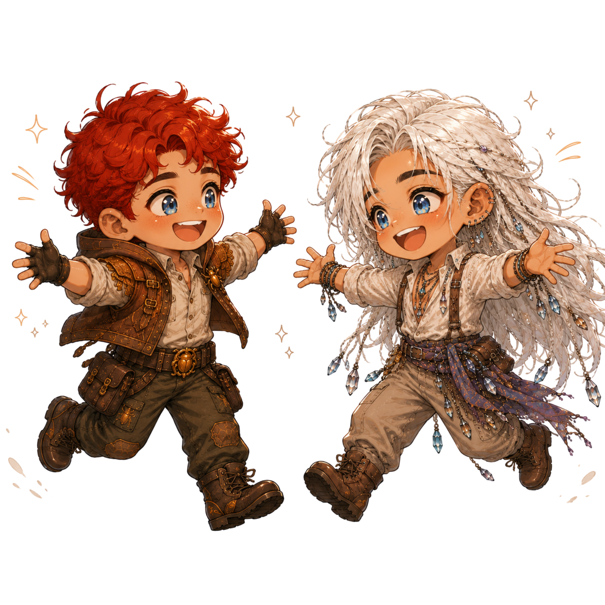 Landon and Auggie chibi.