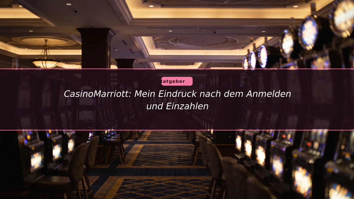 CasinoMarriott: Mein Eindruck nach dem Anmelden und Einzahlen