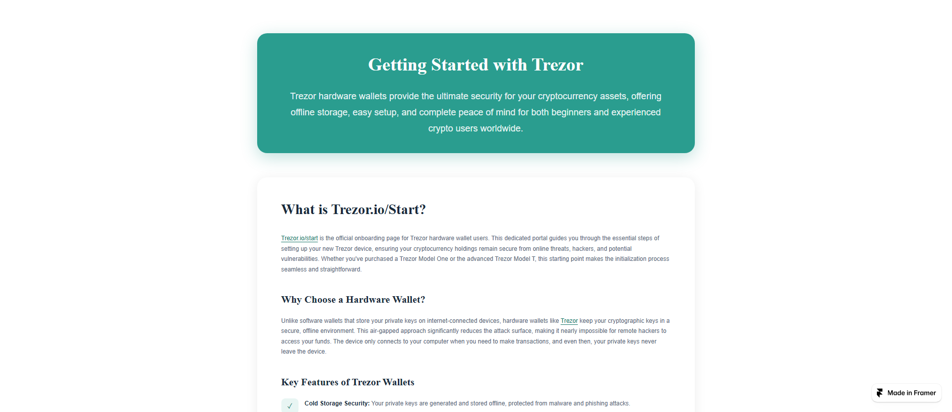 Stored capture of ioo-web-trezor.framer.ai