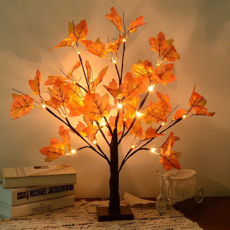 Autumn Lighted Maple Tree Decor Accent – Cozy Seasonal Inspiration for Aesthetic Home Styling