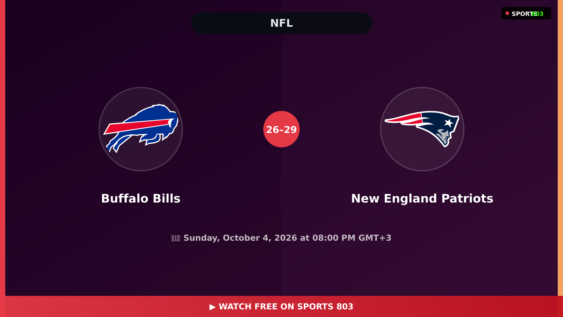Buffalo Bills vs New England Patriots – Highlights & Replay | Sports 803