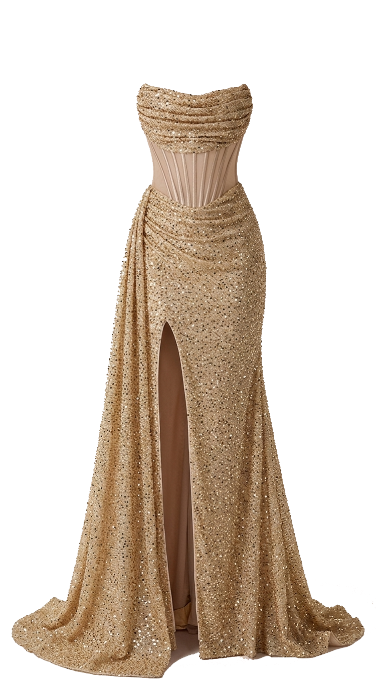 Champagne Prom Dress | - 1 -