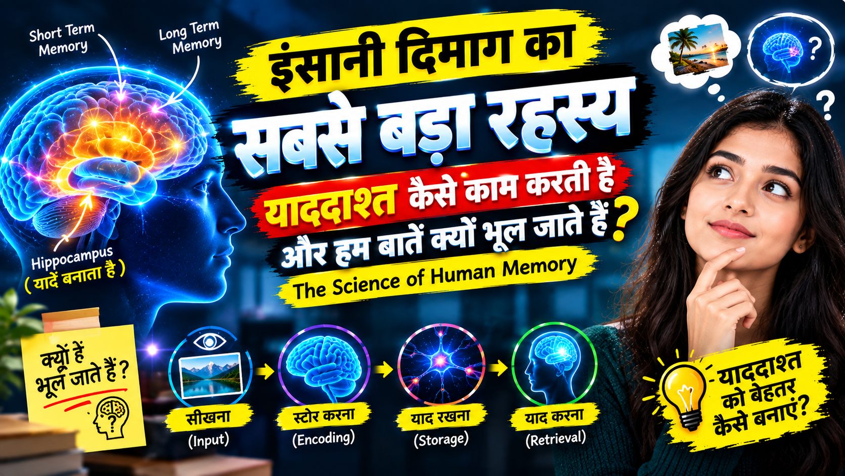 इंसानी दिमाग का सबसे बड़ा रहस्य: याददाश्त कैसे काम करती है और हम बातें क्यों भूल जाते हैं? | The Science of Human Memory