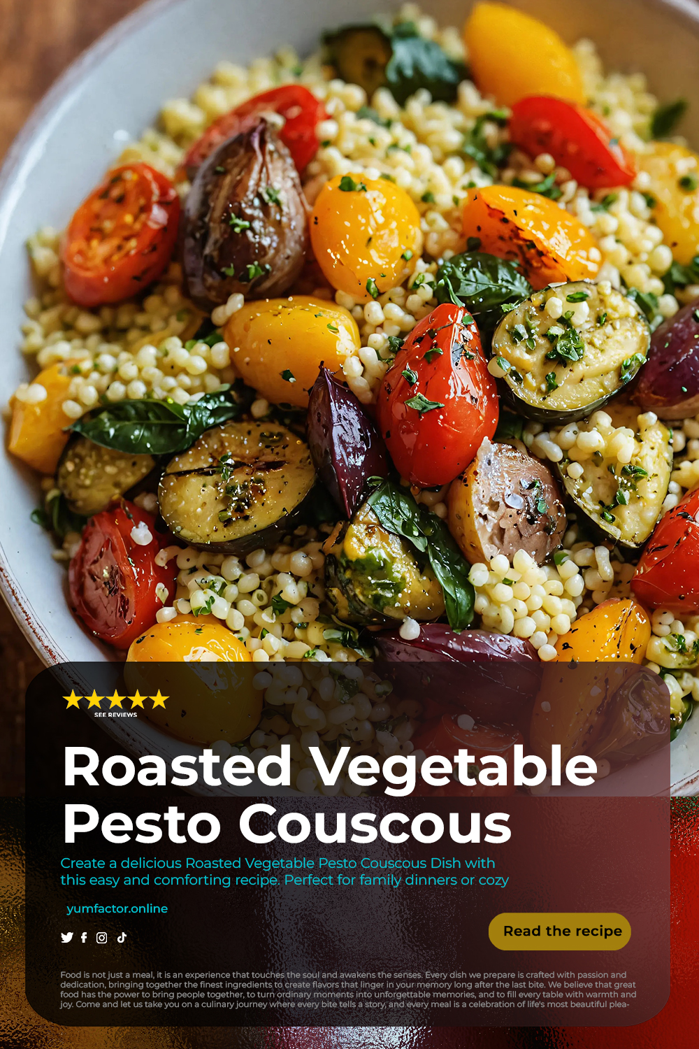 Roasted Vegetable Pesto Couscous Dish