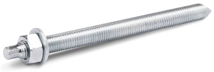 Lot de 5 tiges filetées M10 x 130 mm