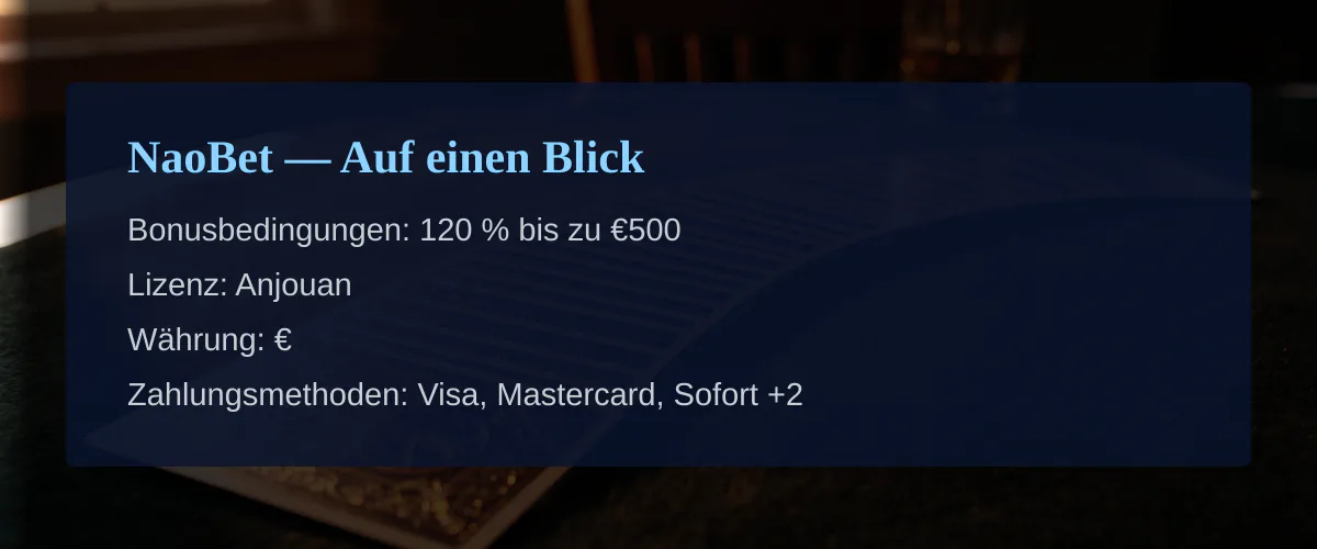 NaoBet &mdash; Auf einen Blick