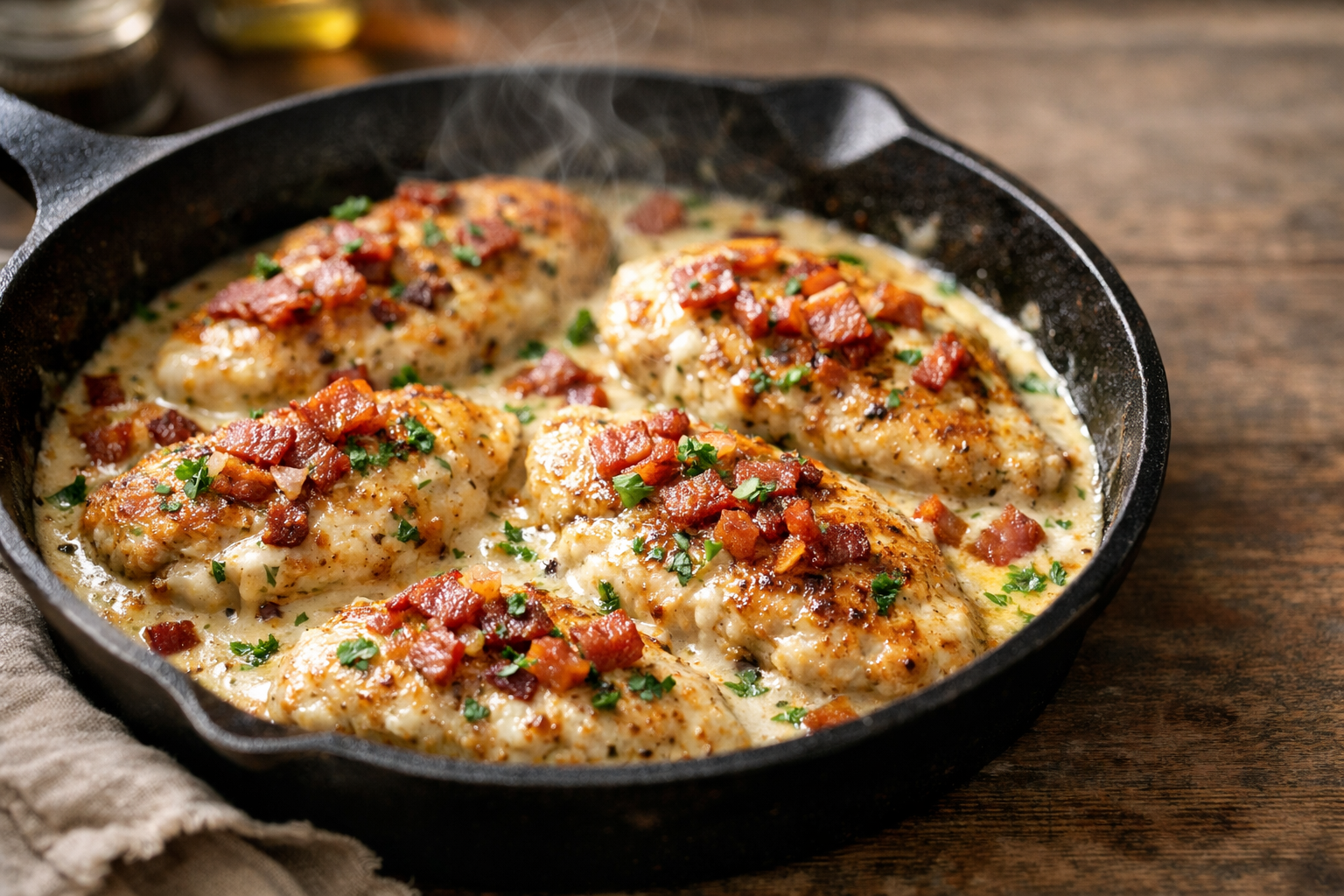 Creamy Chicken and Bacon Skillet (Easy One-Pan)