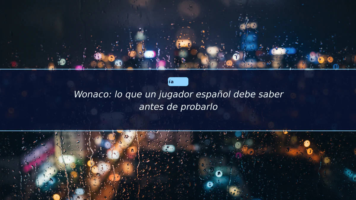 Wonaco: lo que un jugador español debe saber antes de probarlo