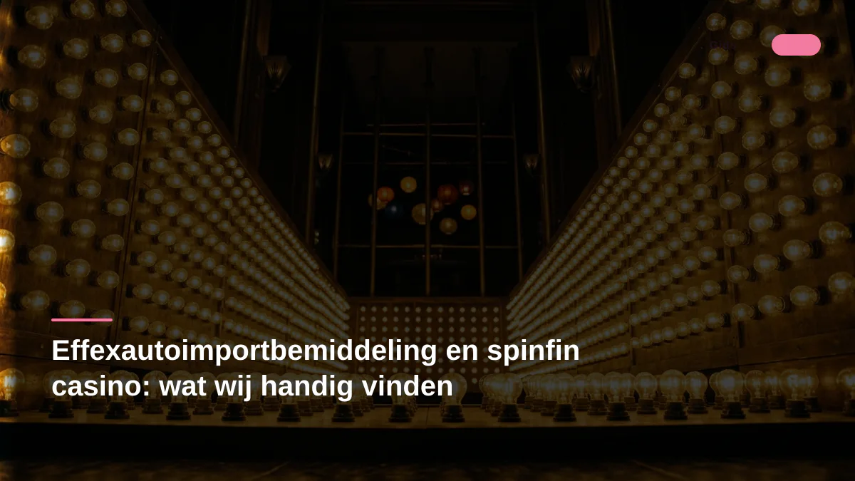 Effexautoimportbemiddeling en spinfin casino: wat wij handig vinden