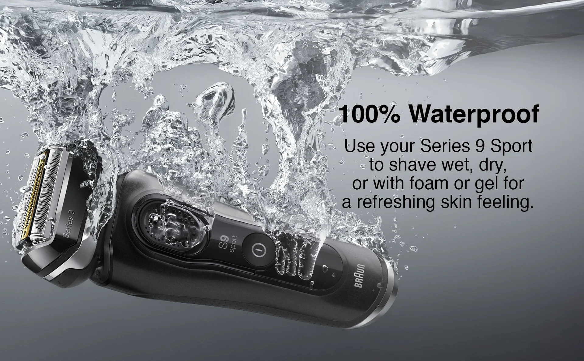 Braun Series 9 Sport + Electric Shaver with Clean and Charge