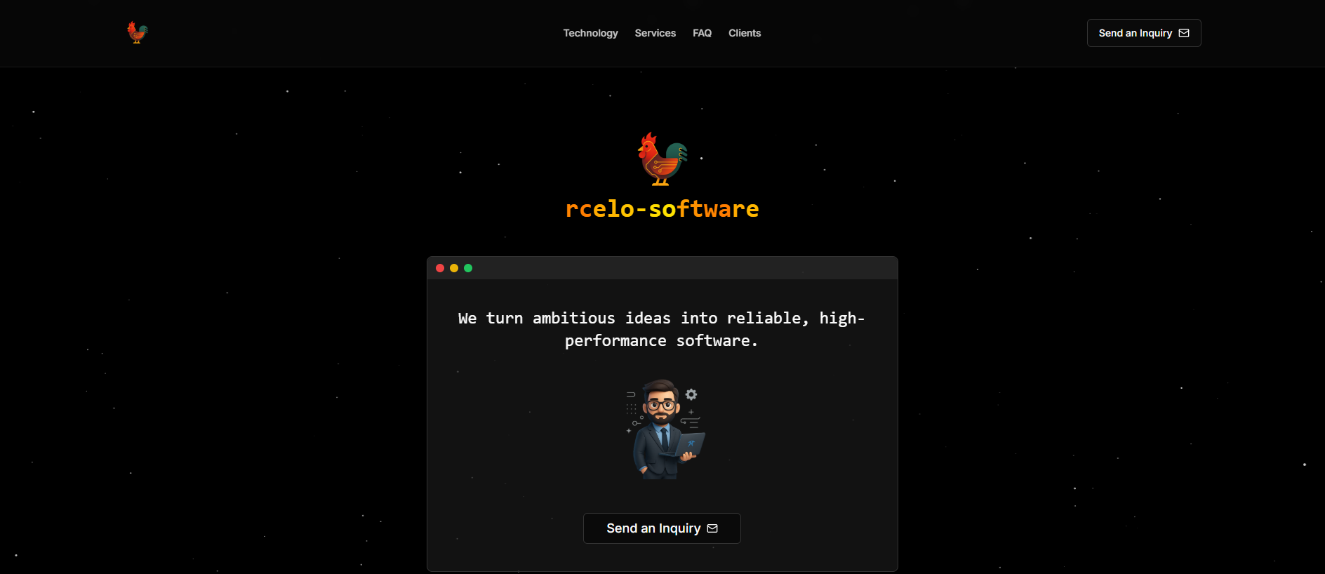 Forensic screenshot of rcelo-software.github.io showing the phishing page layout