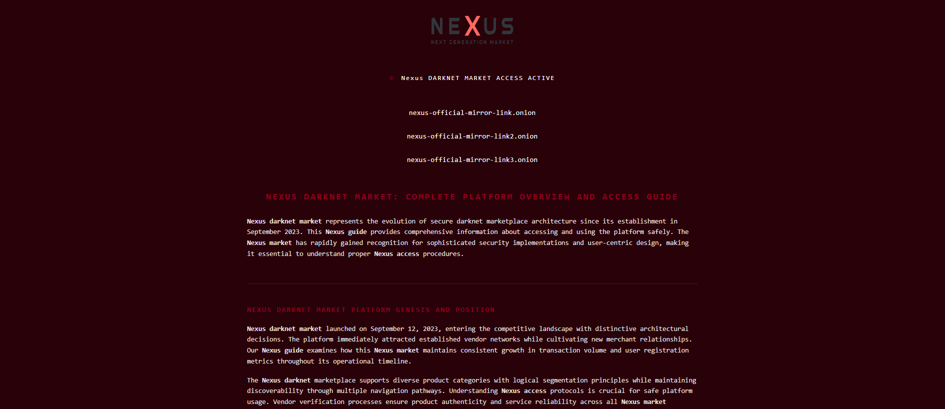Stored capture of nexus-mirror.link