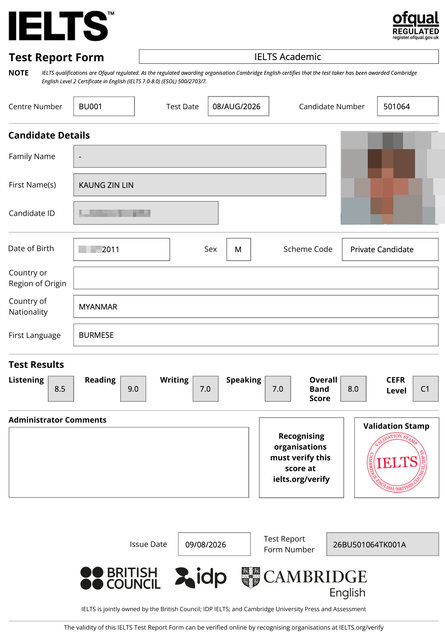 IELTS Academic TRF