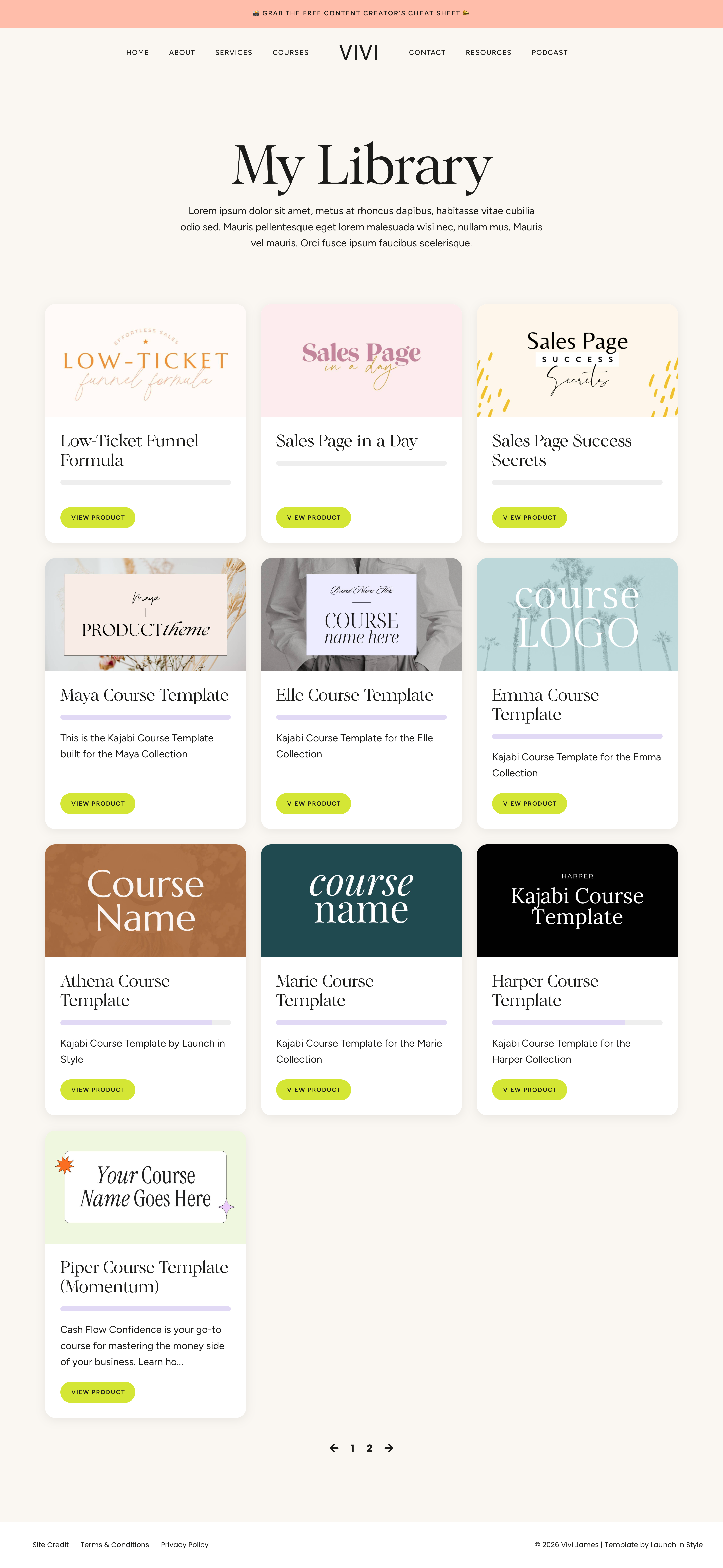 Vivi Website Library