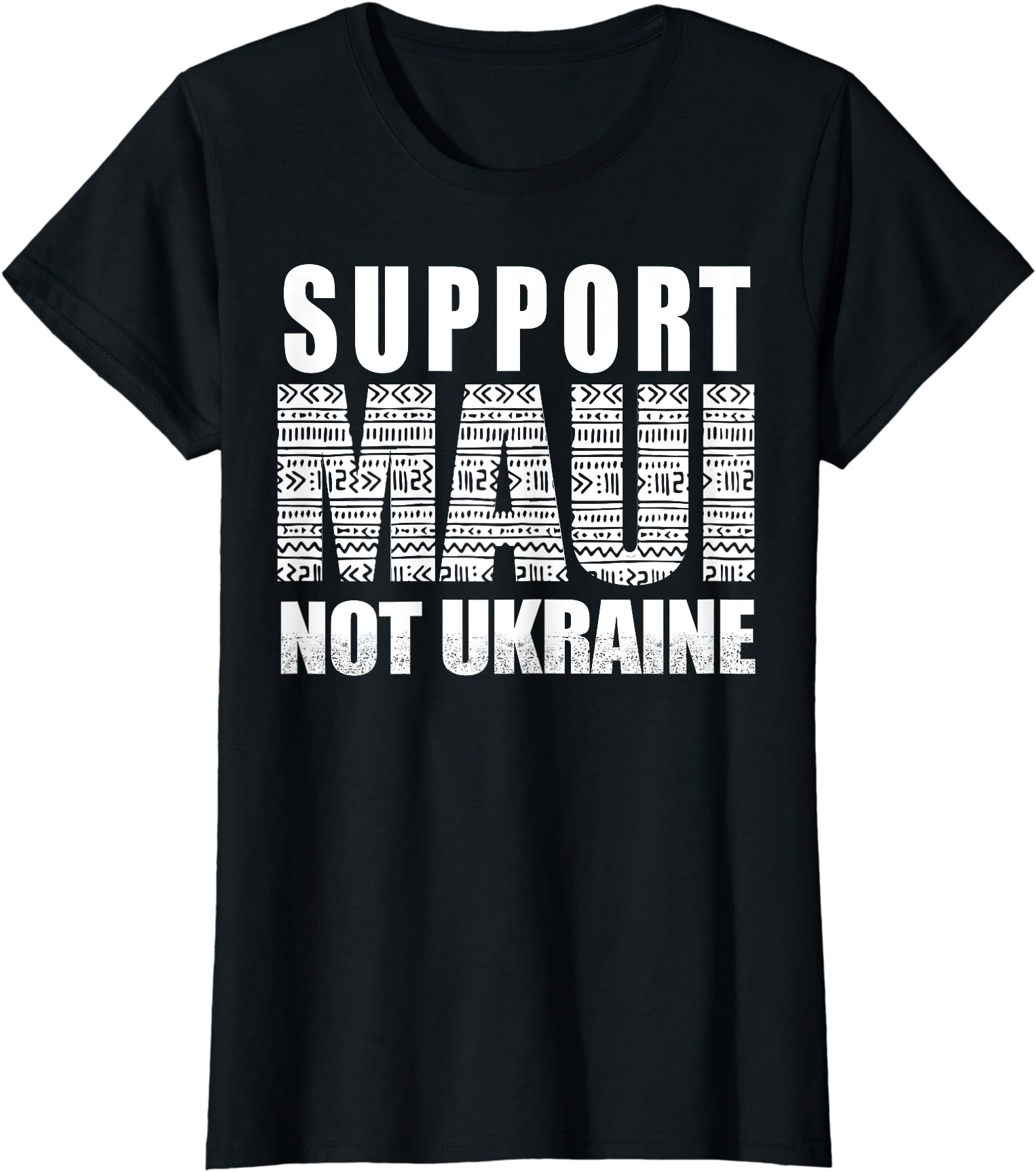 Support Maui Not Ukraine Anti Biden Ladies’ Crewneck T-Shirt